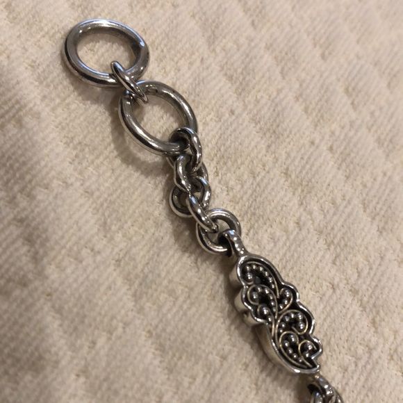 LOIS HILL Sterling Silver Filigree Cut Out Granulated Toggle Bracelet - Picture 4 of 7